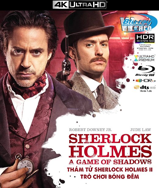 4KUHD-605. Sherlock Holmes: A Game of Shadows - Thám Tử Sherlock Holmes 2: Trò Chơi Của Bóng Tối 4K-66G (DTS-HD MA 7.1 - HDR 10+)